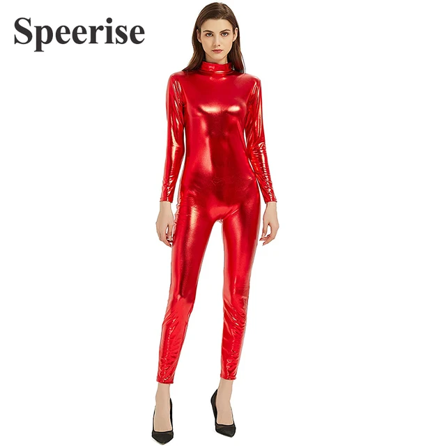 Suit Lycra Bodysuit Metallic  Adult Lycra Spandex Bodysuit - Neck Women  Long Sleeve - Aliexpress
