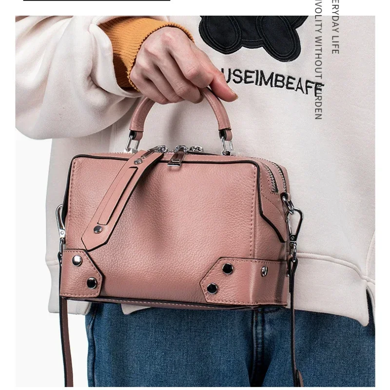 detachable design big zip boston bag