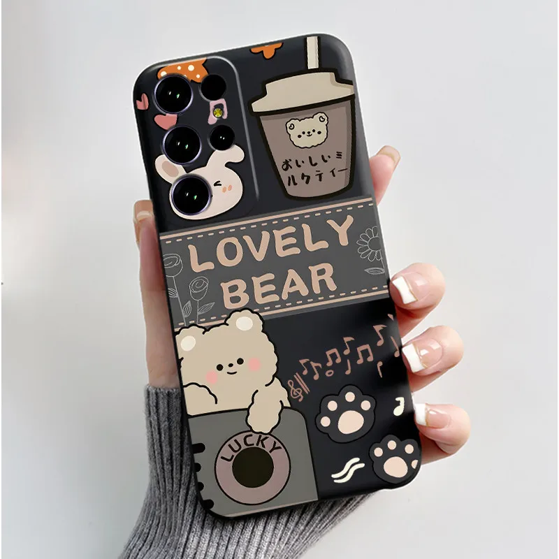 Aesthetic Cute Cat Cartoon Black Soft Silicone Shockproof Phone Case