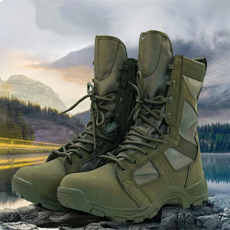 Combat Boots Military Boots Autumn and Winter Outdoor Non-slip Shock Boots Men's Boots Large Size
