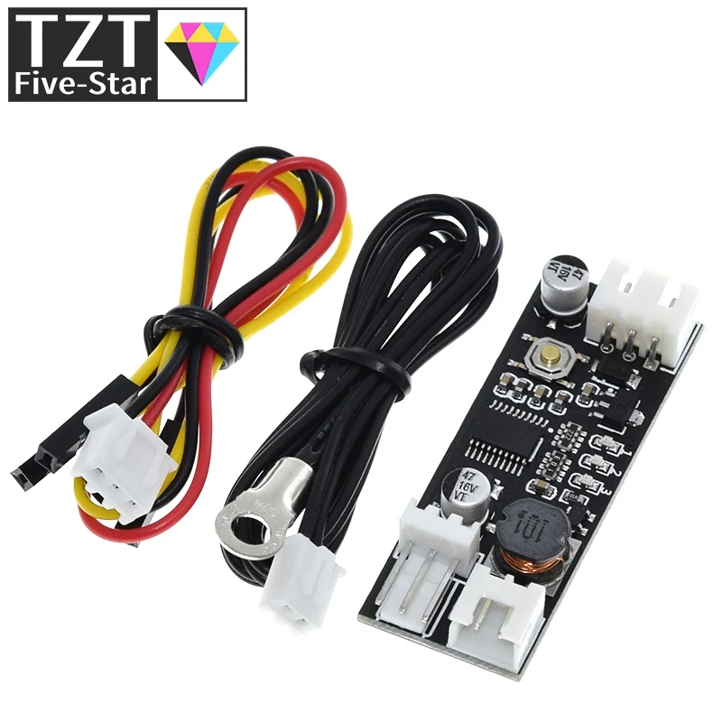 Temperature Controller Module Single 12V 0.8A DC PWM 2-3 Wire Fan Temperature Control Speed Controller Chassis Computer Noise Reduction Module NTC B 50K 3950