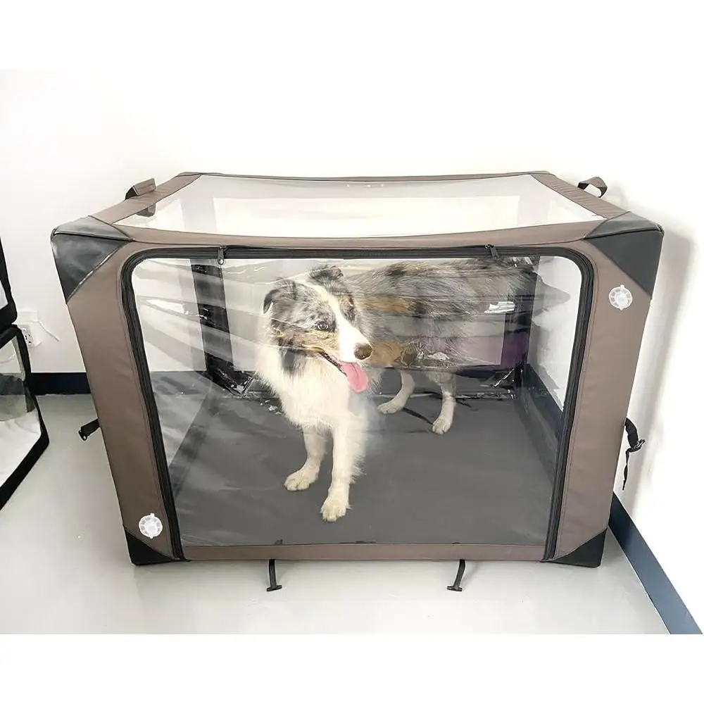 ICU Nebulizer Therapy Cage Pet Oxygen Therapy Incubator with Comfort Pad and Waterproof Bag Dog Cat Nebulization Use