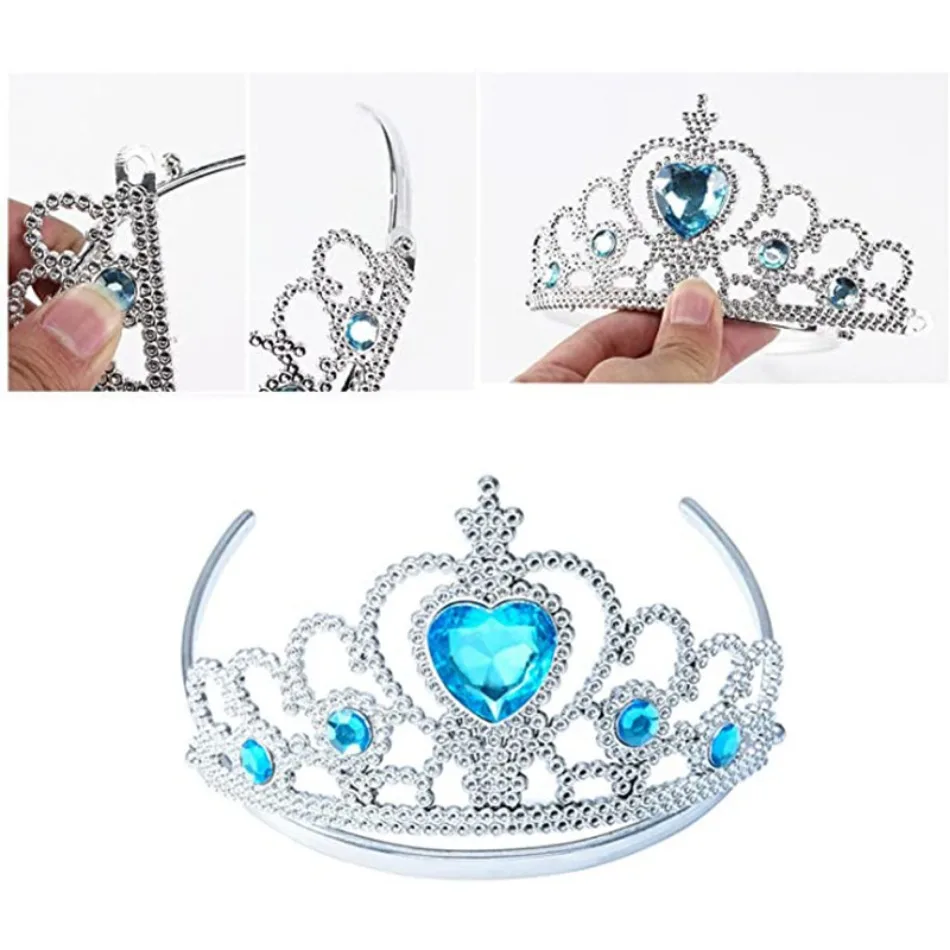 cosplay accessories Girl Elsa Cosplay Accessories Kids Princess Snow Queen Dress Up Jewelry Wand Crown Necklace Earclips Photography Role Play Props