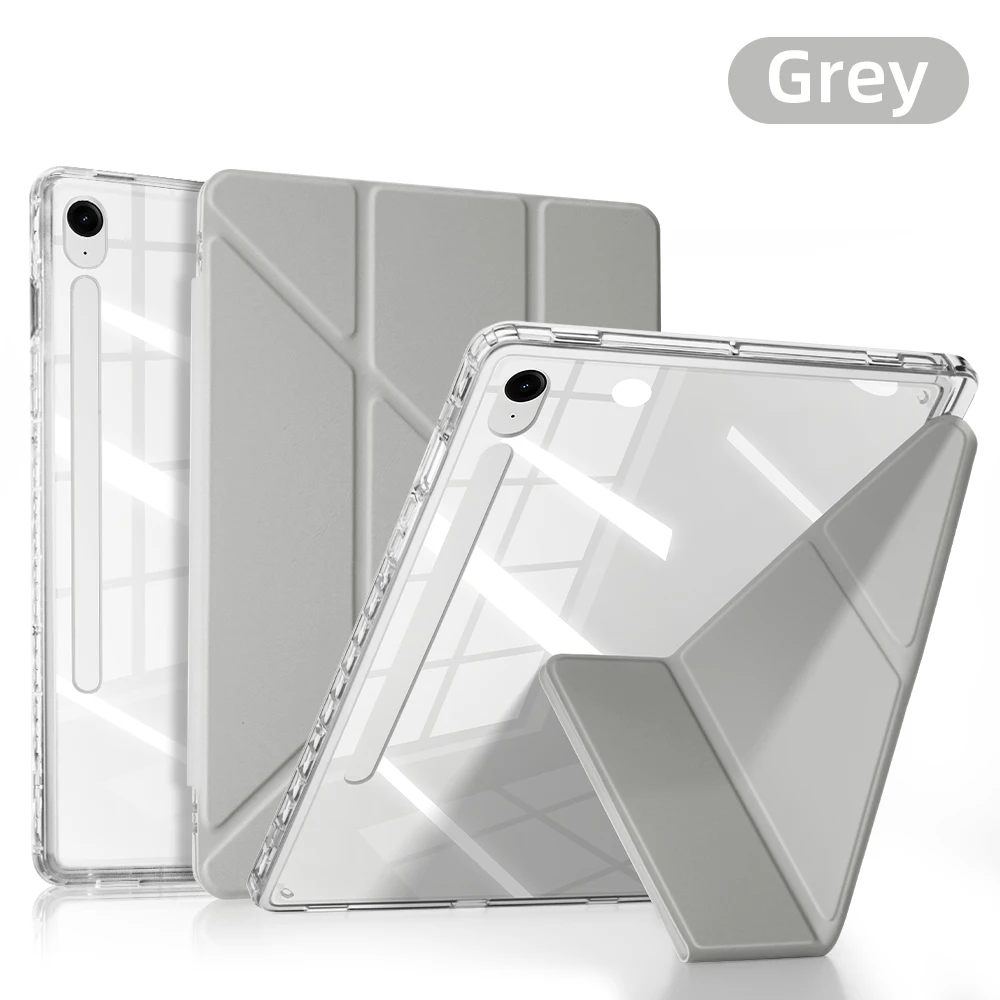 Enhanced Clear Acrylic Tablet Case with Magnetic Stand and Pencil Slot, Multiple Viewing Angles, 11-inch