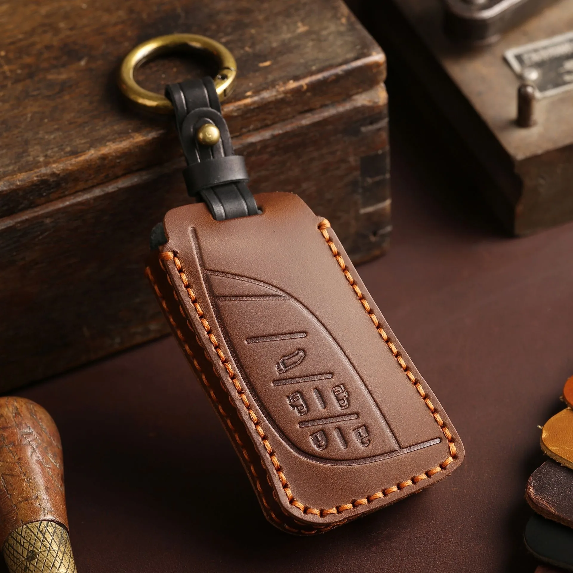 Premium Leather Key Fob Protector Case