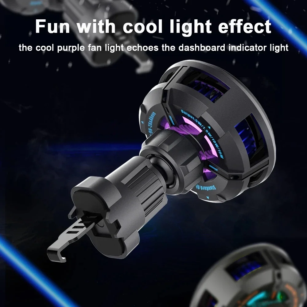 차량용 냉각 마그네틱 무선 충전기, 차량용 휴대폰 거치대 마운트, 고속 충전 스탠드, 맥세이프 아이폰 15 14 13 12 프로 맥스 미니용