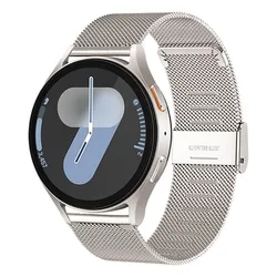 Elegant Milanese Loop Metal Mesh Watch Strap, 20mm/22mm, Silver - 22mm (Beige)