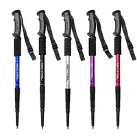 1 PCS Aluminium Alloy Teleskopic Hiking Poles Trekking Walking Stick Ultralight Absorber Walking Cane Alpenstock 1