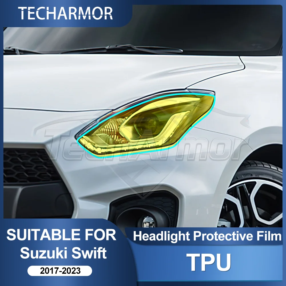 Für Suzuki Swift 2017-2023 TPU Auto Scheinwerfer Schutz Transparente Film Auto Körper Schutz Aufkleber Vorgeschnittene Farbe Zubehör