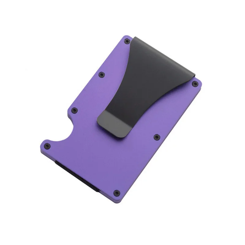 Luxury Designer RFID-Blocking Aluminum Card Holder with Metal Money Clip