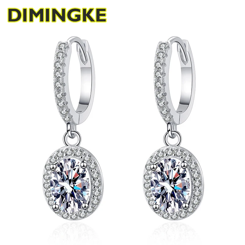 

Серьги в форме яйца, с мусанитом, со стразами