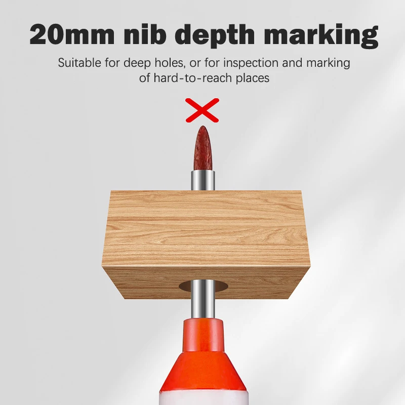 더블 포인트 마커 펜, 깊은 구멍 금속 욕실 목공 타일 나사, 깊은 구멍 20mm 대시 펜 마커 펜