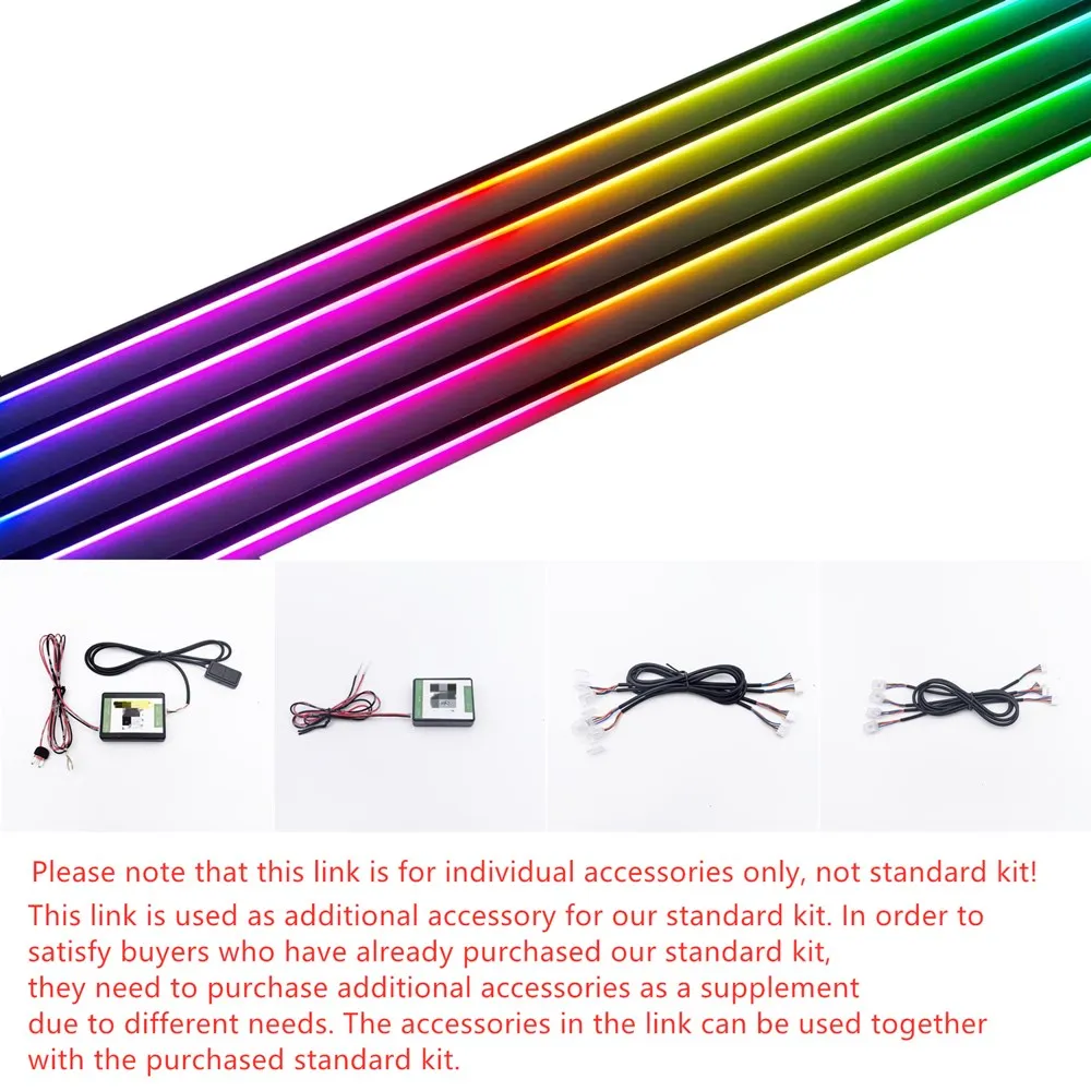 รูปสินค้า แถบ LED ตกแต่งภายในรถ RGB อะคริลิค ปรับความยาวได้