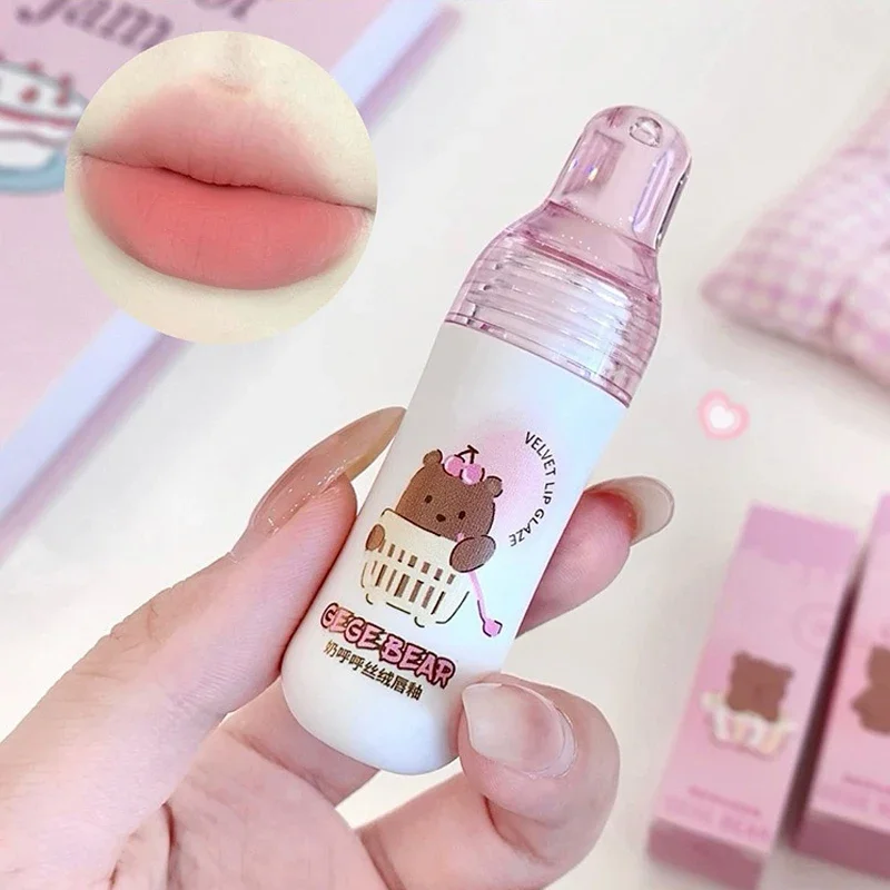 Velvet Matte Lip Gloss Moisturizer Non-Stick Cup Dyeing Lipstick Waterproof Long Lasting Lip Tint Mud Korean Cosmetics 6Colors lip gloss lip makeup lip glaze lip tint