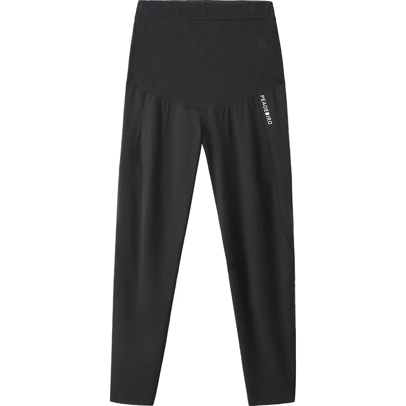 Spring and Autumn Pregnancy Sharkskin Leggings Slim Hips Letters Printed Outside Pants High Waist Pregnant Women Trousers