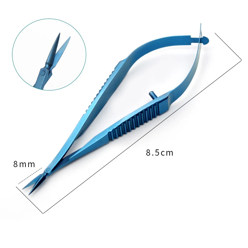 8.5CM Ophthalmic Microscopic Animal Experiment Vascular Scissors Conjunctiva Corneal Iris Capsulotomy Vannas Scissors veterinary surgical instruments ophthalmic microsurgical scissors