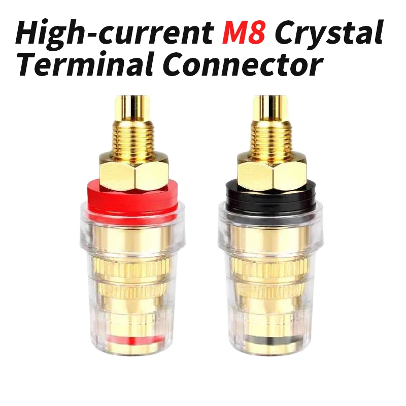 M8CopperGold-platedTerminalBlockM8ExtensionRodOrdinarySpeakerAmplifierConnectorPlugwith4mmBananaHoleRedBlack-AliExpress13