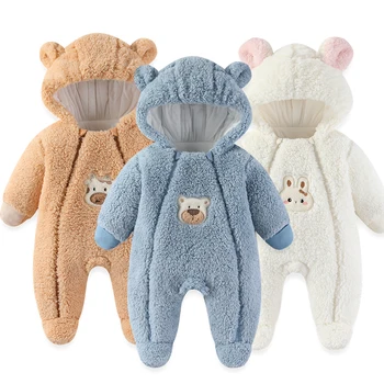 LILIGIRL Inverno Neonato Tuta Addensare Neonate Pagliaccetto di Cotone Caldo Infantile Tuta Morbida Giacca Da Neve 0-12 Mesi