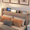 NEW Queen Bed Frame with Charging Station, Type-C & USB Ports and LED Light, Linen Upholstered Bed Frame Queen Size  Beige 3