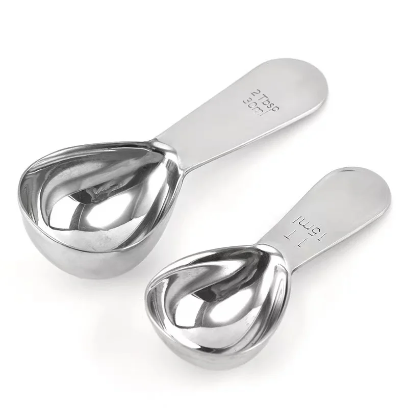 

15ml 30ml Stainless Steel Coffee Scoop Measuring Scoop Spoon Long Handled Metal Measure Spoon Coffee Tea Kitchen Accessories