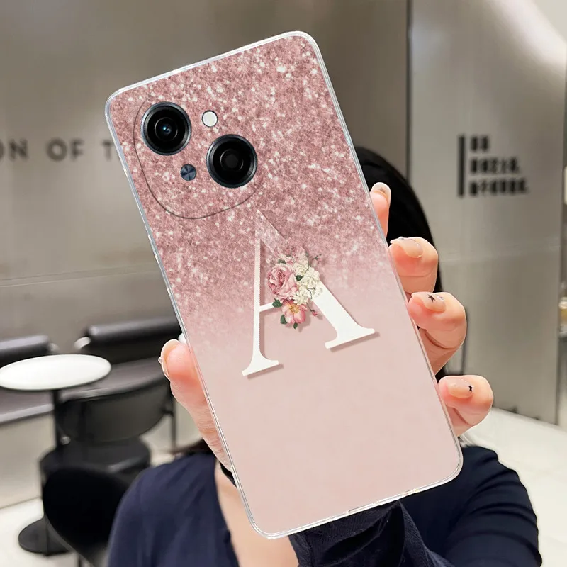 Clear Silicone Soft Luxury Elegant Letters Phone Case - Protective Cover