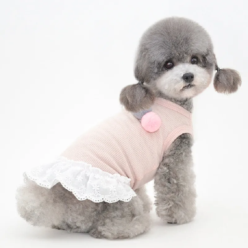 Pomeranian Clothes Summer Dog Dresses Vest Skirt Yorkshire Terrier Puppy Dresses Shih Tzu Pomeranian Bichon Poodle Pet Clothing
