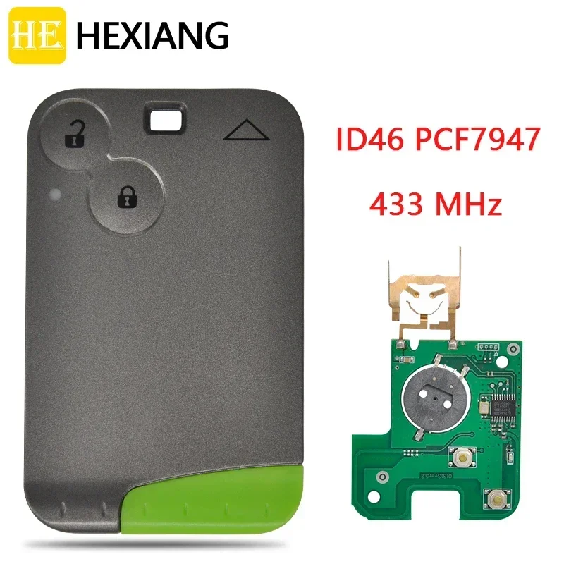 

HE Xiang Car Remote Key For Laguna Espace 2001 2002 2003 2004 2005 2006 ID46 PCF7946 433FSK Auto Smart Control Card