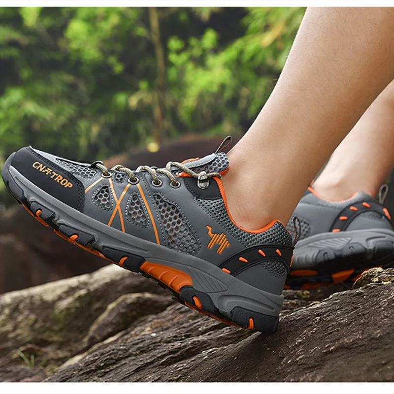 SMS Hiking Shoes Men Mountain Tracking Shoes Sport Shoes Outdoor Breathable Jogging Trekking Sneakers Male Shoes Adult Plus Size