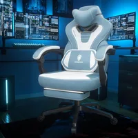Fabric Gaming Chair with Footrest, Gaming Chair for Heavy People, Gamer Chair for Adult with Massage, Computer Gaming Chair Gam 2