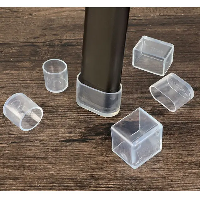 Protecteurs de sol de table en silicone, ensemble de 4 pièces, couvre-jambes de chaise coordonnants, coussinets de meubles 2