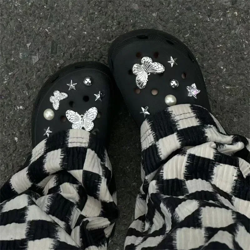 크록스용 럭셔리 라인스톤 나비 참, 러블리 신발 장식, 버클 신발 참 액세서리, 어린이 파티 소녀 선물