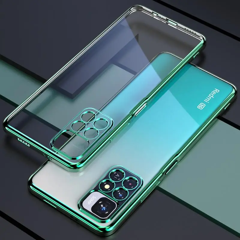 thumbnail image 1 of Funda transparente enchapada de lujo para Xiaomi Redmi Note 10 11 Pro Plus 5g 9 8 Note11 11pro 4g funda de silicona en Note11 S 10s 11 s, 1 of 5