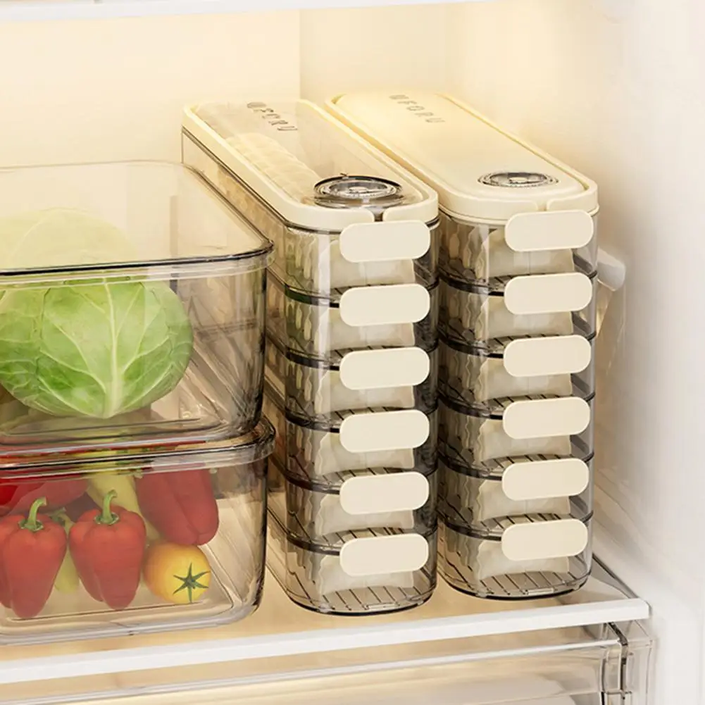 

Stackable Dumpling Box Transparent Dumpling Storage Box Keep Dumplings Refrigerator with This Sealed Food Container