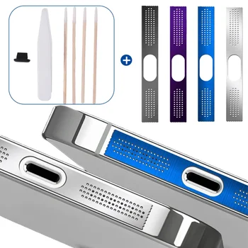 애플 아이폰용 금속 스피커 먼지 커버, 실리콘 먼지 플러그, 휴대폰 트럼펫 보호, 방진 그물 청소 도구, 14, 13, 12 프로 맥스