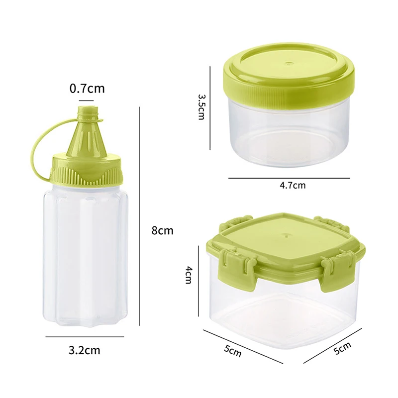 3pcs Mini Squeeze Bottle Salad Dressing Containers Outdoor Portable Barbecue Kitchen Tool