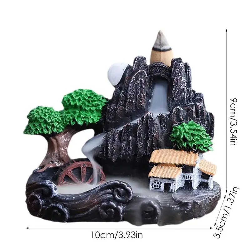 Incense Burner Resin Backflow Incense Smoke Waterfall Incense Holder For Aromatherapy Environment Cleansing Yoga Home Decor Gift