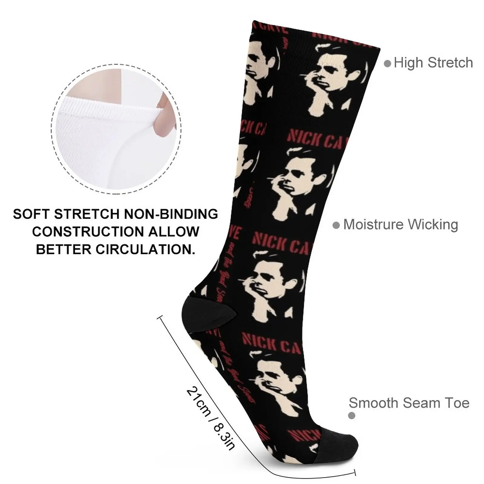 SHOCKSTAR NICK CAVE Socks hiphop Women's compression socks socks funny Rugby