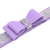 Small Medium Bling Rhinestone Suede Leather Bowknot Accessories Dog Collar Adjustable Pet Puppy Kitten Pug Necklace Collars 4