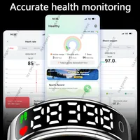 New Smart Ring R13 LED Display Screen Gesture Sweep Video Heart Rate Sleep Monitor 5ATM Waterproof Wireless Charging Rings 2025 - Image 3