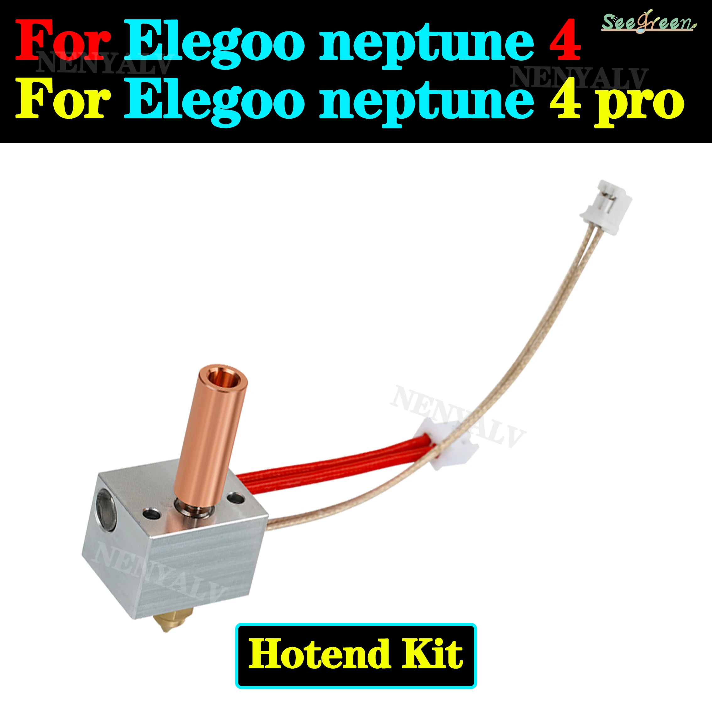 

For Elegoo Neptune 4 Extruder 24v 50w Elegoo Neptune 4 Pro Nozzle Hotend Upgraded Heater Block Heating Rod