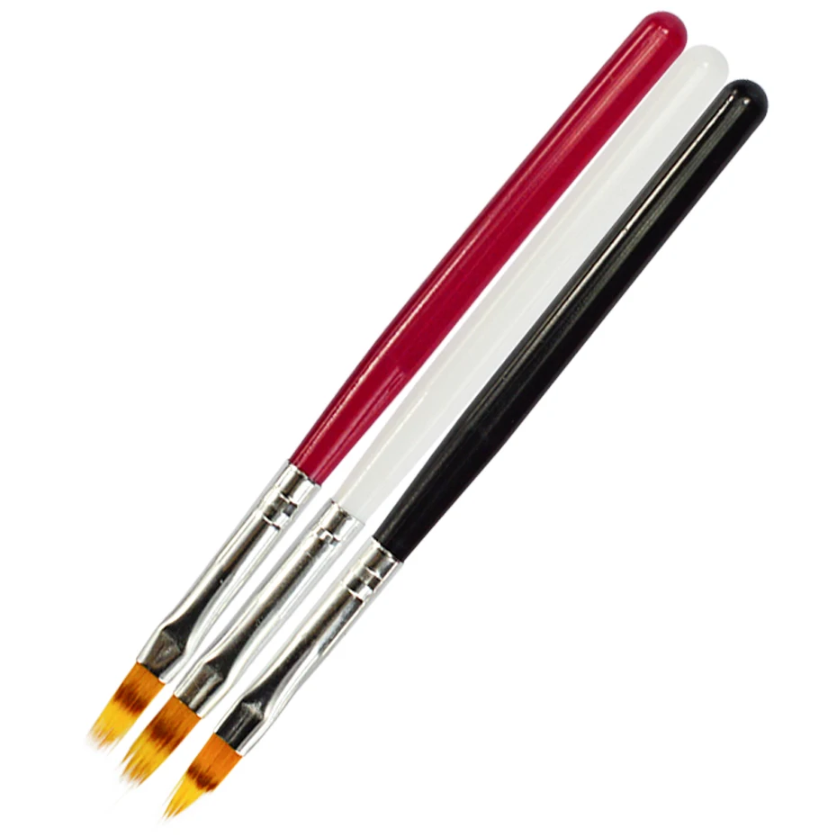 1pcs Nail Brush Pen UV Gel Gradient Bloom Nail Art Painting Wood Handle Nylon Hair Black White Red Draw Manicure Nail Tool JI285 3