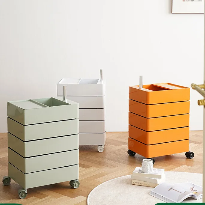 Ins Side Cabinet Rotating Storage Cabinet Movable Bedside Table Simple Nordic Storage Cosmetic Nightstand