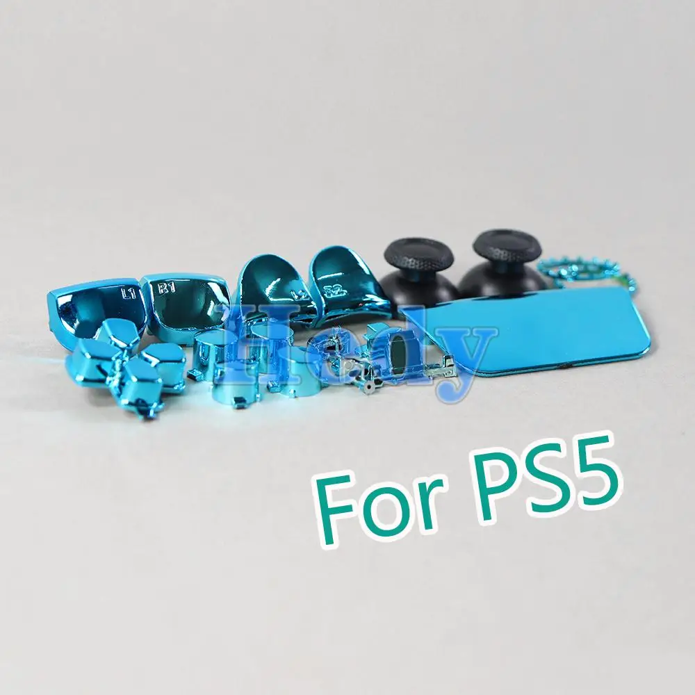 10Set Set Completo Di Pulsanti Di Cromatura Per Ps5 V1 Maniglia Thumb Sticks Joystick Cap L1 R1 L2 R2 Pulsante D-Pad Per Controller Ps5