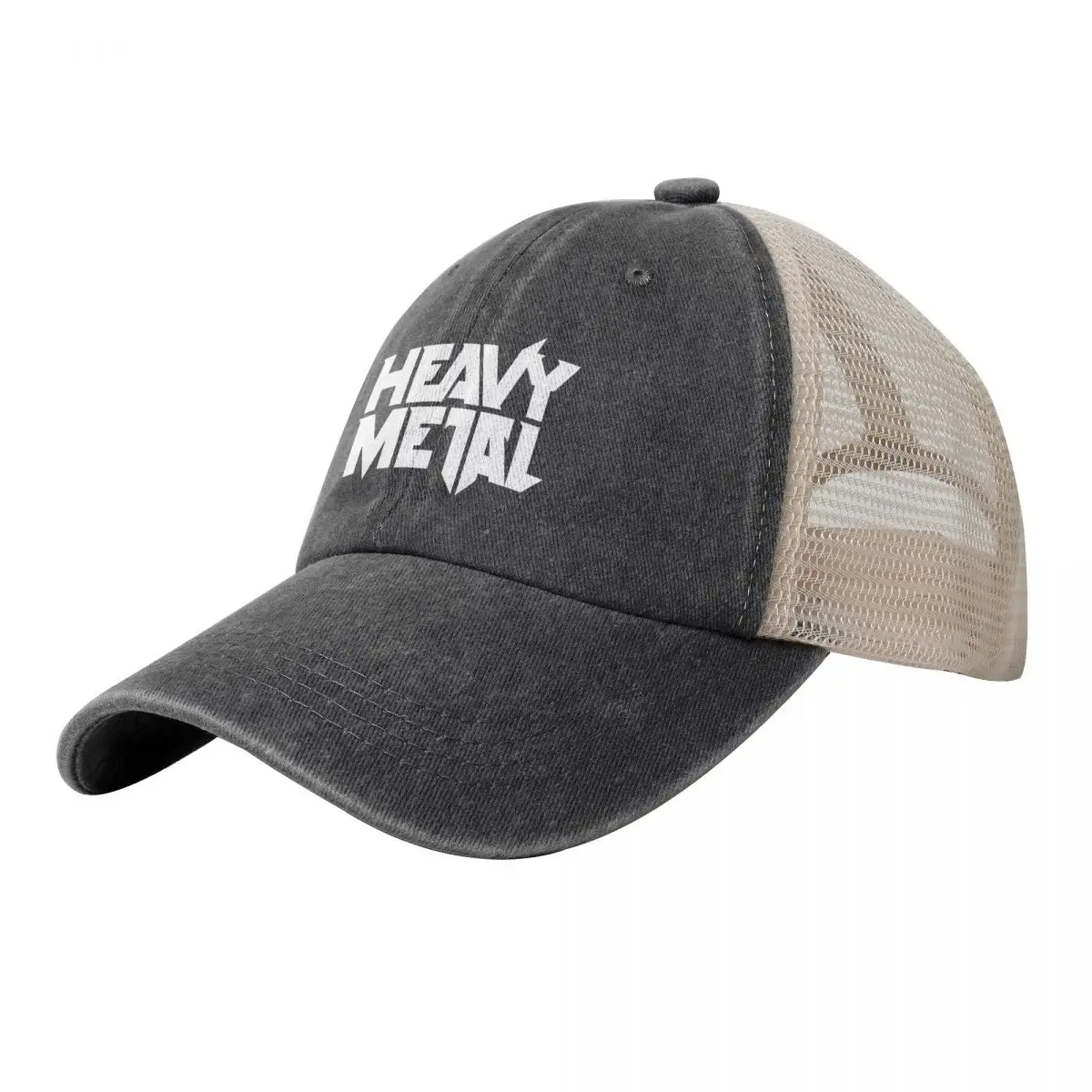 

Fashion Unisex Heavy Metal Logo Cowboy Mesh Baseball Cap