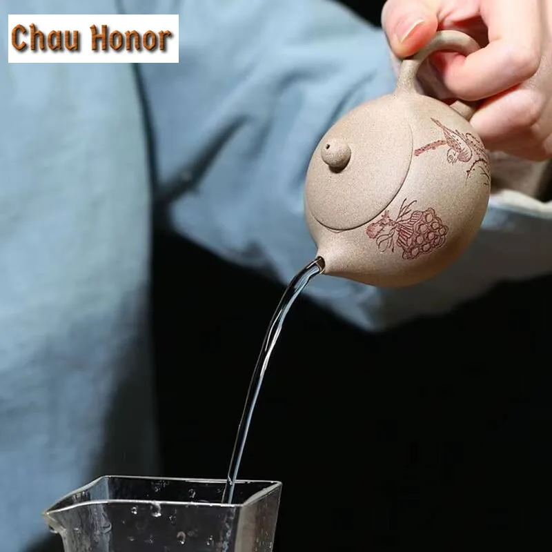 120ml Yixing Purple Clay Teapots Classic Xishi Tea Pot Raw Ore Beauty Kettle Master Handmade Zisha Tea Set Customized Gifts