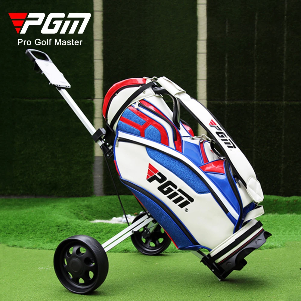 

PGM Golf Bag Cart Two Wheels Aluminium Alloy Barrow Foldable Handcart Trolley Outdoor Golf Course Training Accessories QC002