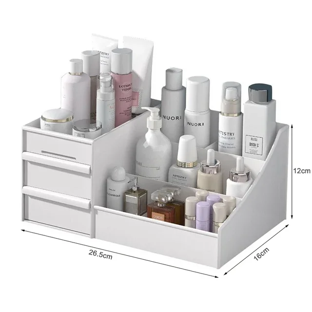 Tiroir en plastique, boîte de rangement de maquillage, étagère de finition pour dortoir, cosmétiques, soins de la peau, coiffeuse, boîte de papeterie de bureau 6