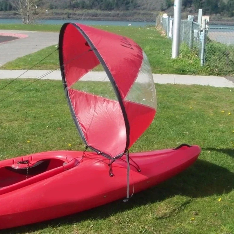 Foldable Kayak Sail Clear Window Downwind Kayak Sail Windsurfing for Kayaks, Canoes, Inflatable Boats Enduring