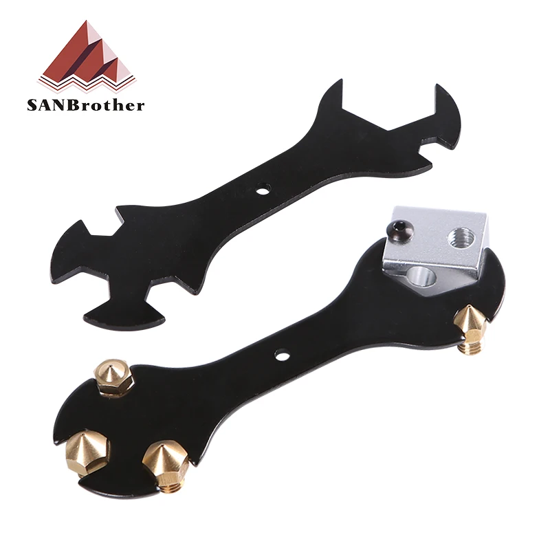 

3D Printer Parts Tool 5 IN 1 Wrench Stay 5.7mm to 20.2mm Steel Spanner Multifunction Wrench Flat Spanner For E3D MK8 MK10 Nozzle