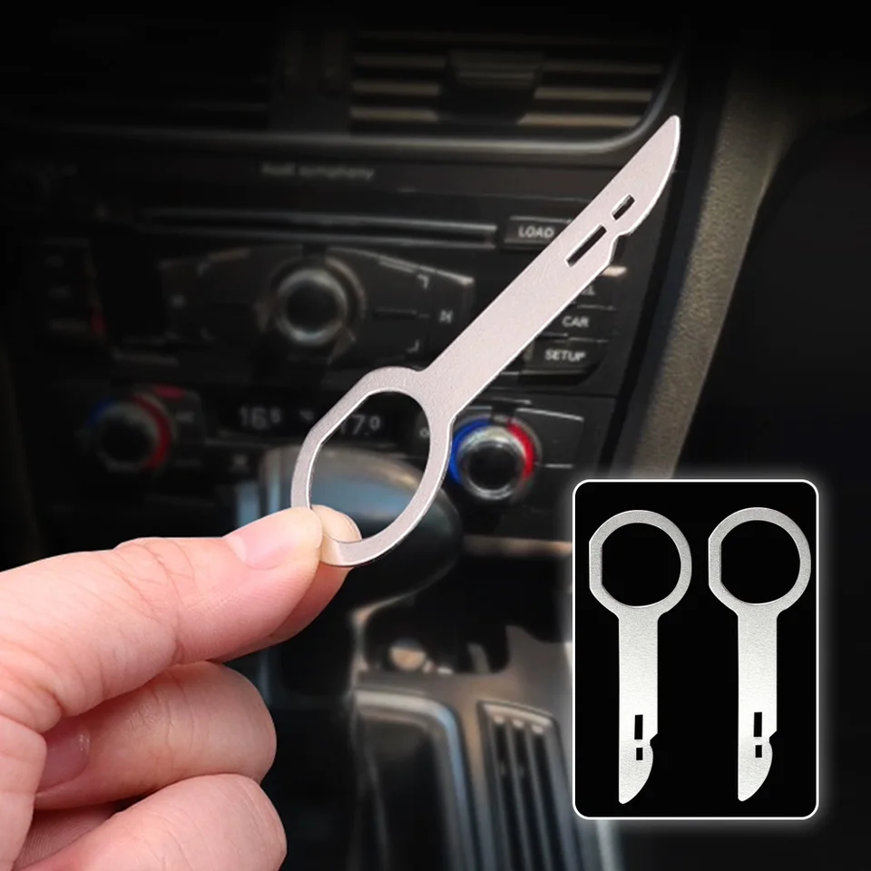 4 Stks Autoradio Removal Tool Sleutel, U En V Vorm Stereo Extractie Gereedschap Universele Pins CD/DVD Speler Hoofdeenheid Reparatie Refit Key Tool Radio Verwijdering Sleutels Verwijderen Hoofd Unit